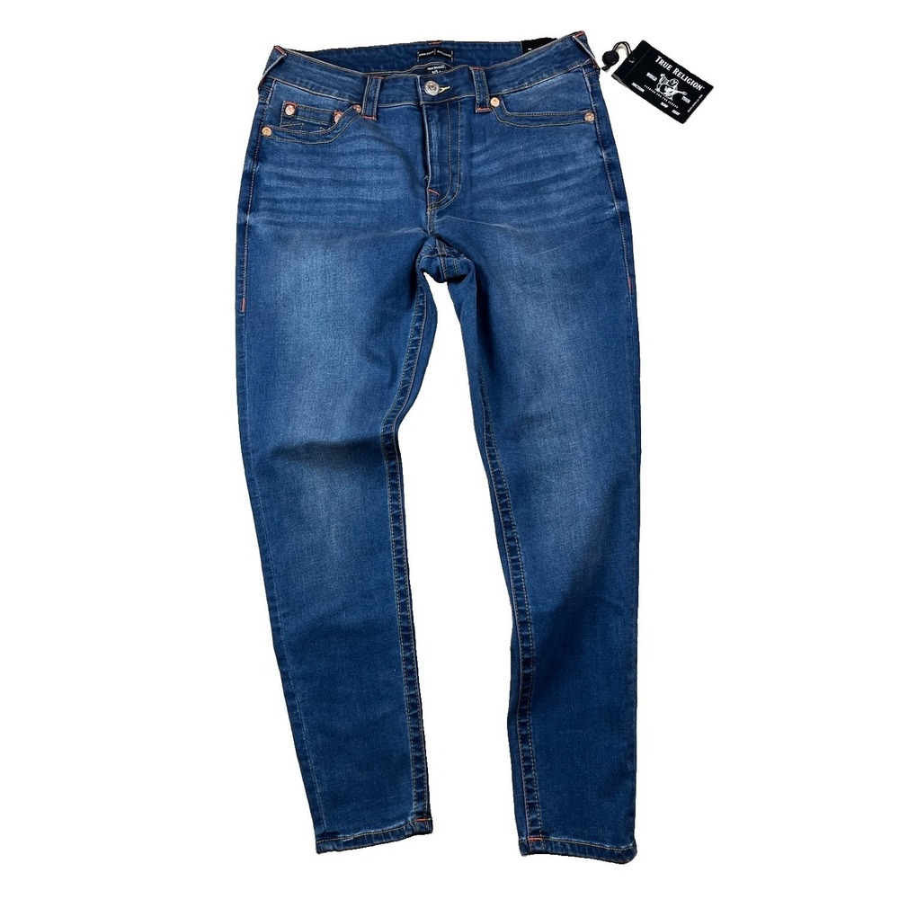 True Religion NWT Jennie Curvy Mid-Rise Super Skinny Jeans Women's Size 33